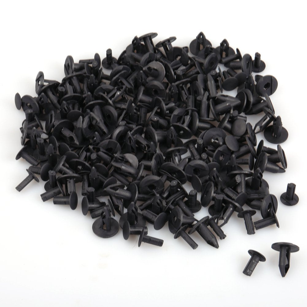 LotFancy 100PCS Plastic Fender Bumper Clip Fastener Rivet Auto Body Clips, 8mm Hole