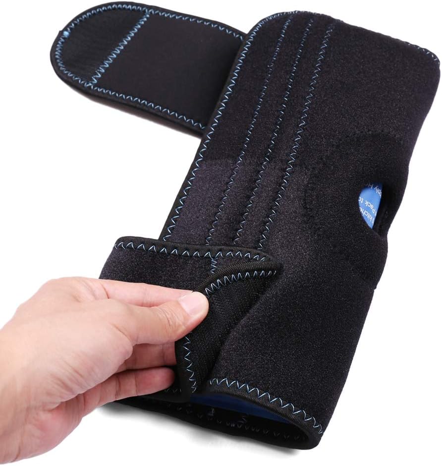 LotFancy Elbow Ice Pack, Reusable Gel Pack with Brace Wrap, Hot Cold Therapy Compress for Tendonitis and Golfers, Tennis Elbow, Arthritis, Bursitis, Sports Injuries Pain Relief