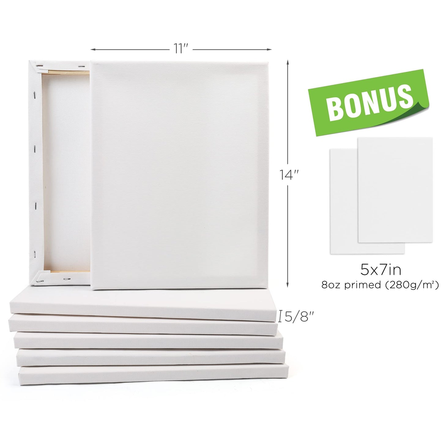 LotFancy Canvases Boards for Painting, 100% Cotton Blank Canvases for Painting, Canvas Panels for Acrylic Pouring, Oil Paint