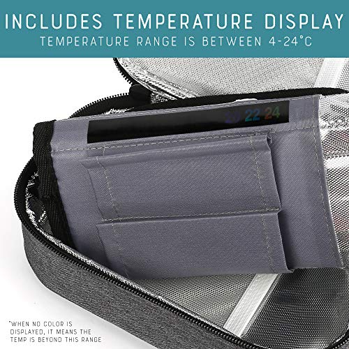 LotFancy Insulin Cooler Travel Case, Insulated Diabetic Medication Cooling Bag with 2 Ice Packs and Temperature Strip - Insulin Pens and Diabetic Supplies Organizer Kit