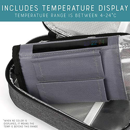 LotFancy Insulin Cooler Travel Case, Insulated Diabetic Medication Cooling Bag with 2 Ice Packs and Temperature Strip - Insulin Pens and Diabetic Supplies Organizer Kit