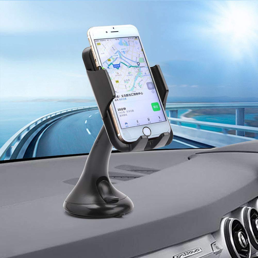 LotFancy Cell Phone Holder, Mobile Phone Car Mount, Windshield Dashboard Cradle for GPS iPhone Xs Max XR 8Plus 8 7 7Plus 6 6Plus 5S 5 5C Samsung Galaxy S8 S7 Edge 6S Smartphones