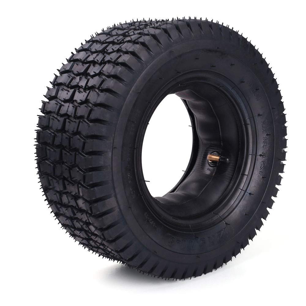 Tire & Inner Tube Set for Razor Dirt Quad and Go Kart, Dirt Bike, ATV, Yard Tractors, Lawn Mower, Wagons, Hand Trucks, Premium Replacement Tire Inner Tube with Bent Metal Valve Stem