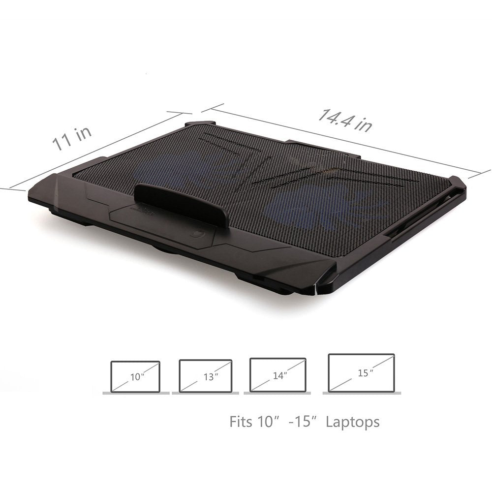 Laptop Cooler Cooling Pad for 10"-15" Notebook - Adjustable Chill Mat Stand with 2 LED Fans by LotFancy