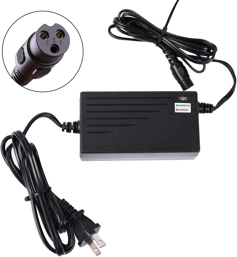 LotFancy 24V 2A Scooter Battery Charger for Razor MX350 Dirt Bike, E300, E200, E100, E125, E150, PR200, E175, E500, CC2420, Pocket Mod, UL Listed, Fast Charge