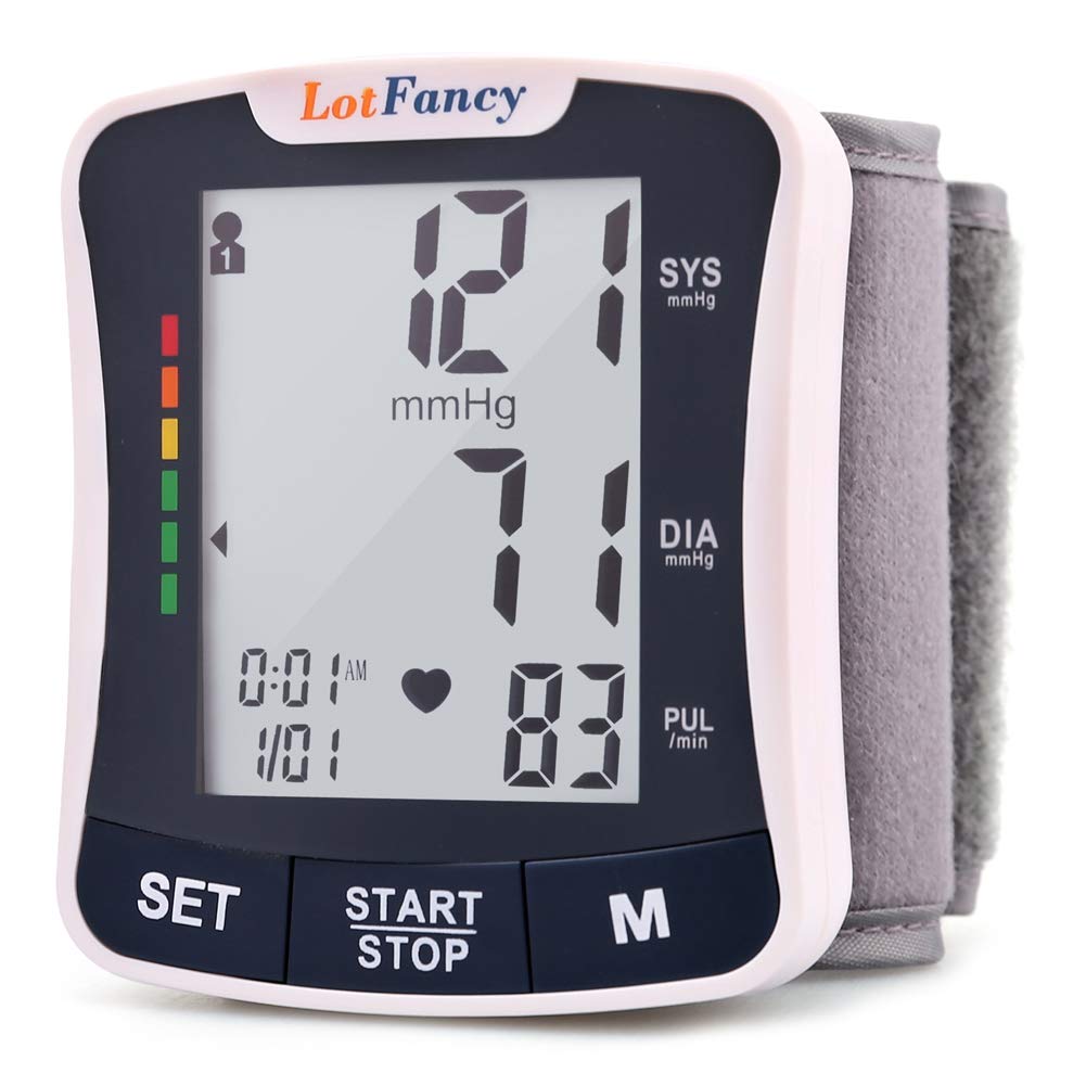 LotFancy Wrist Blood Pressure Monitor Cuff (2 Users, 120M(Talking Function))