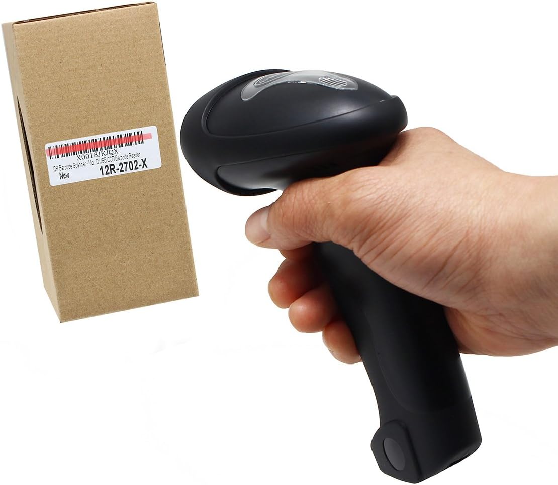 LotFancy 2.4G Wireless CCD Barcode Scanner Reader for Computer PC Mobile Phone Screen Bar Code Scan, Rechargeable & Handheld, 60-Hours Working Time, Store up to 2600 Barcodes