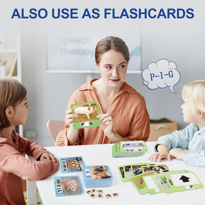 BenBen Spelling Games, CVC Word Games, Sight Words Flash Cards, Preschool Kindergarten Learning Activities, Montessori Educational Toys Gifts for Kids PMT