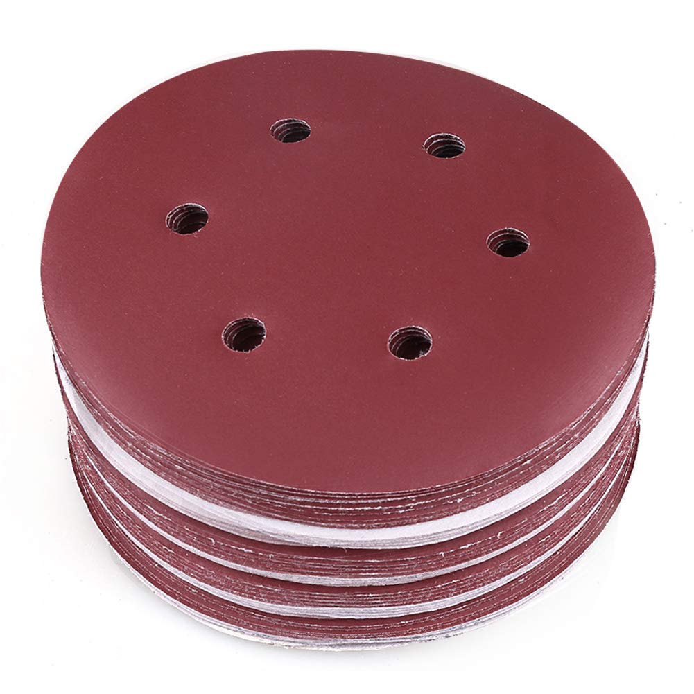 6 Inch 6 Holes Sanding Discs by LotFancy, 800 Grit Sandpaper, Hook and Loop Orbit Sander Paper, Pack of 90