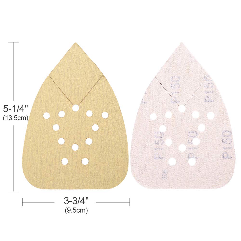 (Yellow) Assorted Mouse Sandpaper 12-Hole