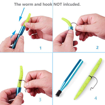 LotFancy Aluminum Alloy Wacky Worm Rig Tool and 10PCS O-Rings Kits for 4"&5" Senko & StickBaits