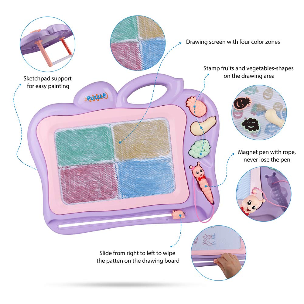 LotFancy Upgraded Magnetic Drawing Board Toddler Toys for Kids Boys, 16x13 Large Magna Doodle Board for Girls Boys, Erasable Writing Sketching Pad for Writing Painting Drawing