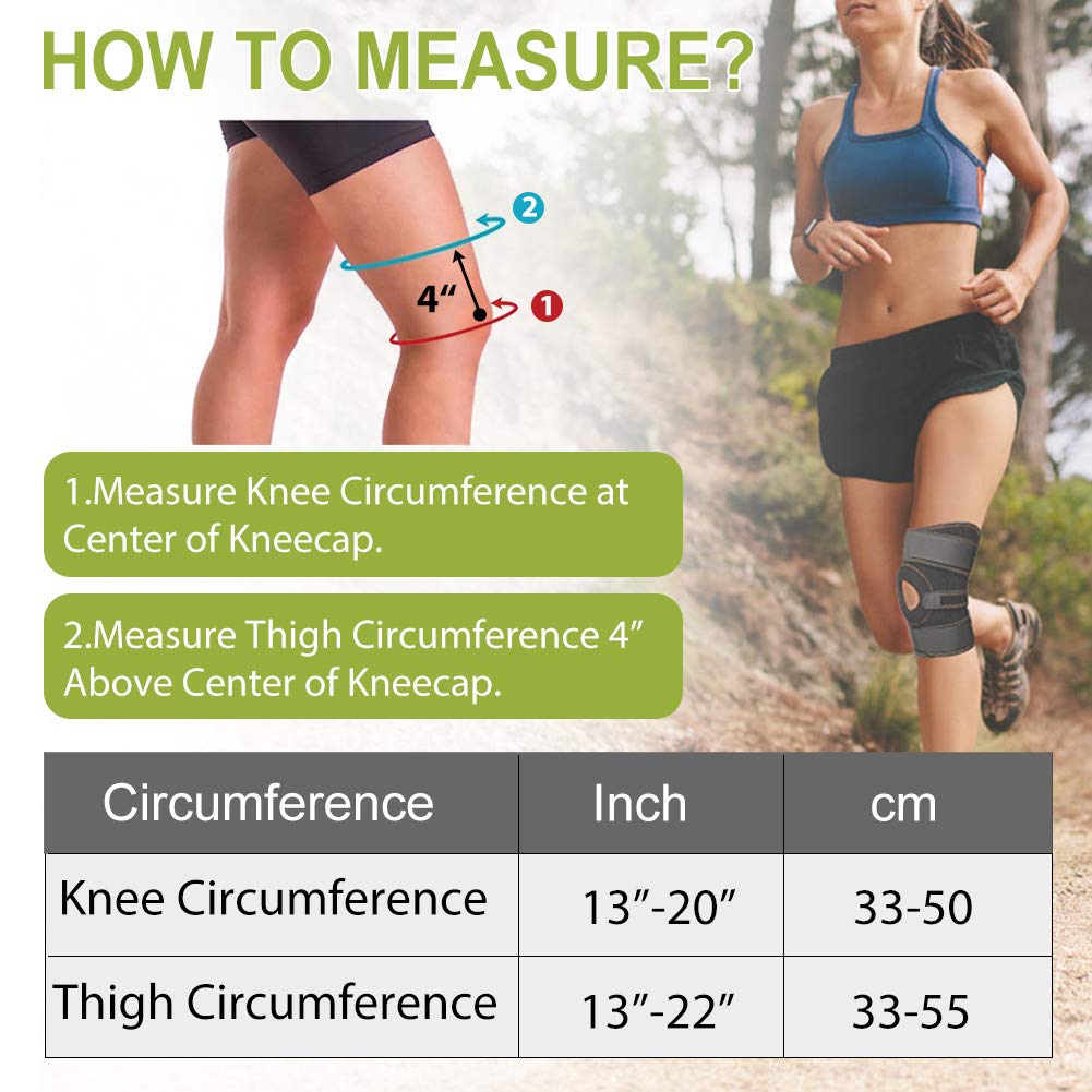 LotFancy Knee Brace for Patella Stabilizing, 2 Pack Adjustable Knee Support for Arthritis, Tendonitis, Meniscus Tear, ACL, Osteoarthritis, Non-Slip Knee Stabilizer for Women, Men