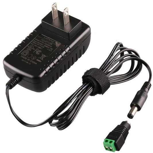 LotFancy 12V 2A Power Supply, for CCTV, Camera, Router Switch, Transformers, AC DC Adapter for 12V 3528/5050 LED Strip Lights, with Extra DC Power Jack Connector, 5.5 x 2.1mm Connector, UL Listed