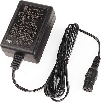 12V 1A Scooter Battery Charger for Razor E90, PowerRider 360, Jr. Electric Wagon, Boreem Tankman, Mambo Liberty 312, Xcooter Tornado XC505GT2, Minimoto Submersible Cruiser, Replacement W13111401014