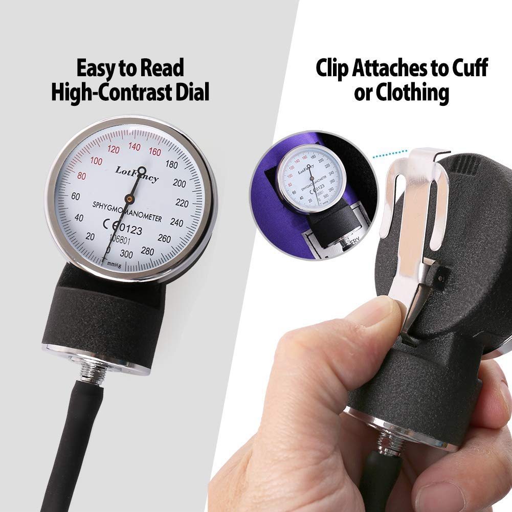 LotFancy Aneroid Sphygmomanometer with Stethoscope Kit