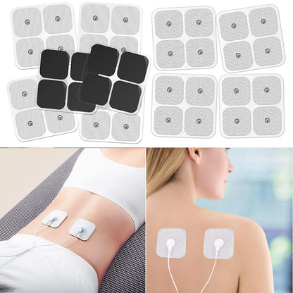 LotFancy TENS Unit Replacement Pads, 40 Pcs 2x2 Snap Electrodes Pads, Reusable Tens Pads for EMS Muscle Stimulator, Using 3.5mm Snap Connector