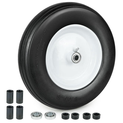 LotFancy Wheelbarrow Wheels and Tires, Replacement for Wheel Barrel Lawn Cart Garden Wagon