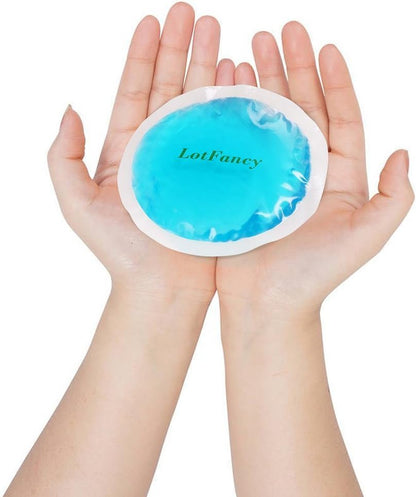 LotFancy Ice Pack for Injuries Reusable, 8 Small Gel Heating Cooling Pads with Cloth Backing, Hot Cold Therapy for Eyes After Surgery, Face, Breastfeeding, Wisdom Teeth, Jaw, Headache, Sinus Relief PMT