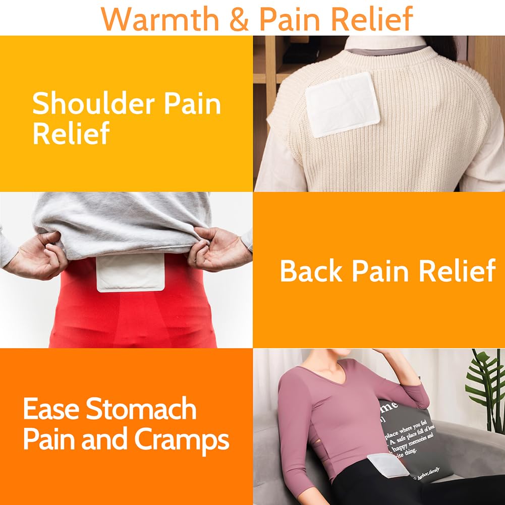 MEDLOT Body Warmers with Adhesive Backing, 20 Packs, Large Heating Pads Back Waist, 12 Hours Long Lasting, Safe Natural Odorless Air Activated Warmers, for Warmth and Pain Relief