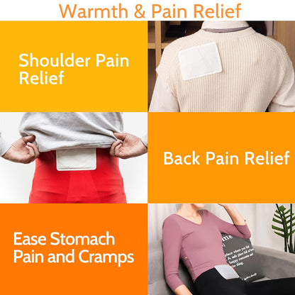 MEDLOT Body Warmers with Adhesive Backing, 20 Packs, Large Heating Pads Back Waist, 12 Hours Long Lasting, Safe Natural Odorless Air Activated Warmers, for Warmth and Pain Relief