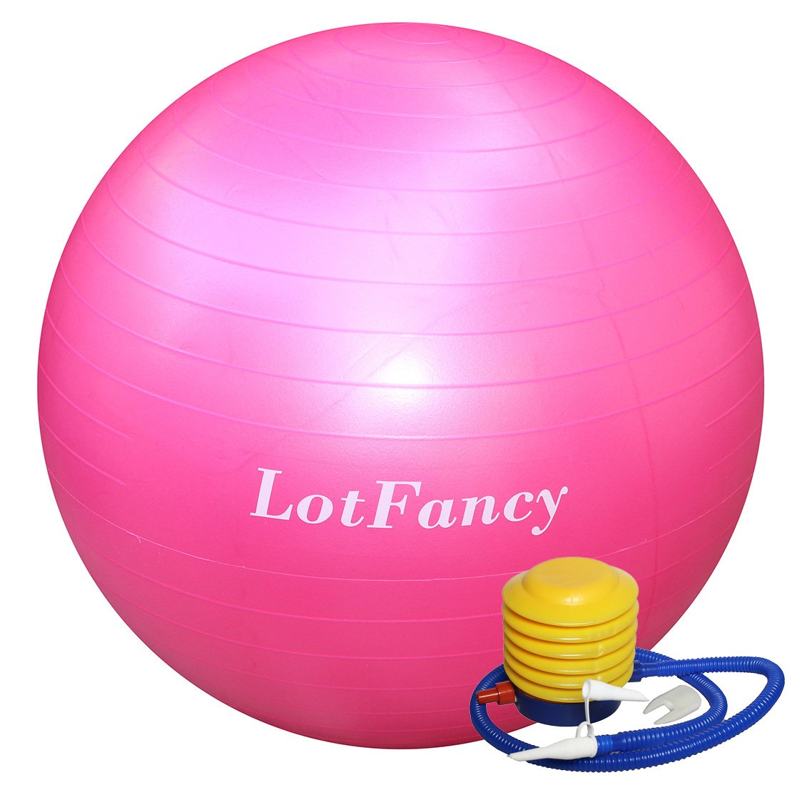LotFancy Exercise Stability Ball with Foot Pump Fitness Balance Ball for Yoga Pilates Gym, Thick, Heavy Duty, Anti-Burst, 55cm 65cm 75cm Available