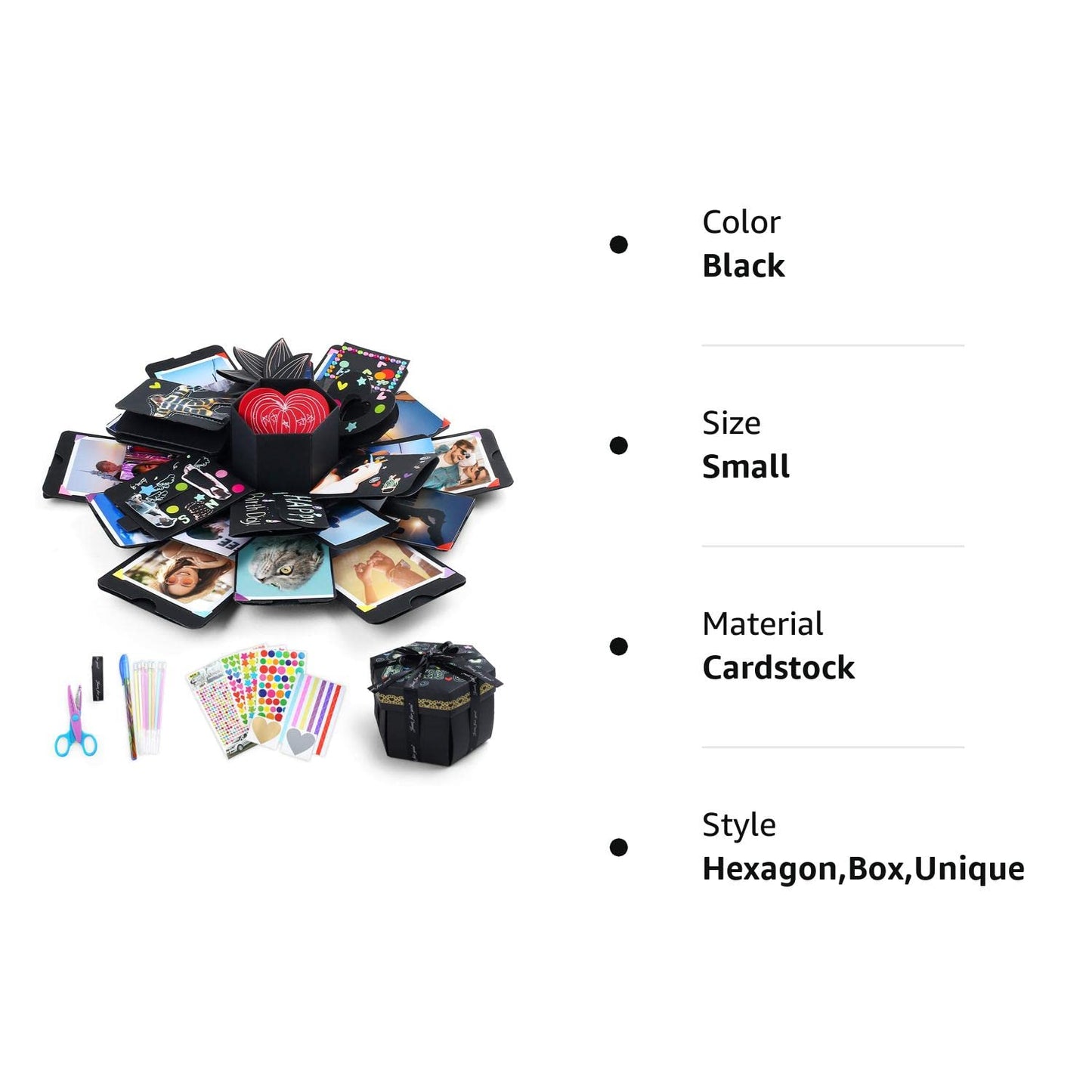 LotFancy Explosion Gift Box, DIY Surprise Photo Box, Creative Scrapbook Album, Preassembled, Love Memory Exploding Picture Box for Valentines’ Day Gift, Anniversary, Wedding, Birthday Gift