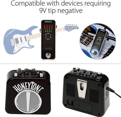 Power Supply for Guitar Effects Pedal, 9V AC DC Power Adapter for BOSS Pedal, 500mA, UL Listed, 6.6FT Cable