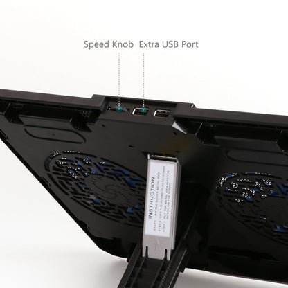 Laptop Cooler Cooling Pad for 10"-15" Notebook - Adjustable Chill Mat Stand with 2 LED Fans by LotFancy