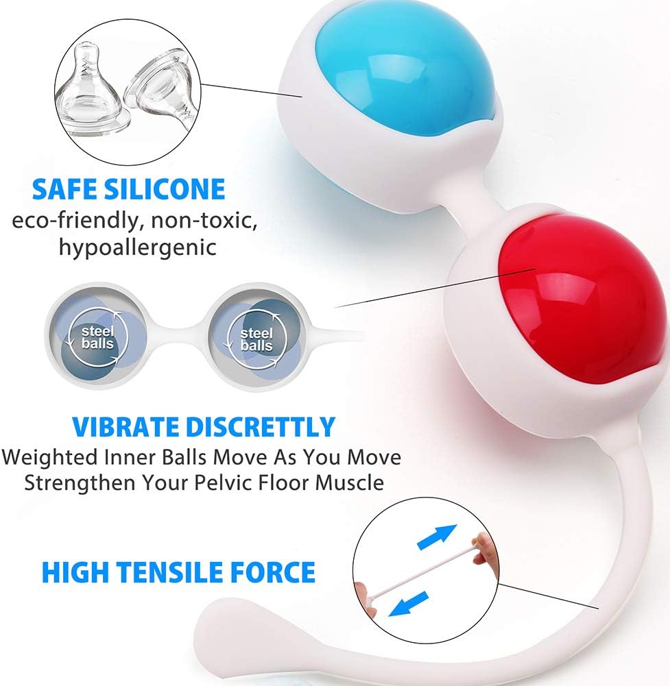 Kegel Balls for Women Tightening, Kegel Weights Exerciser for Beginners or Advanced, Ben Wa Balls Kit for Bladder Control Training, Pelvic Floor Exercises, Pregnancy Postpartum Recovery
