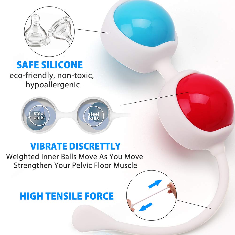 Kegel Balls for Women Tightening, Kegel Weights Exerciser for Beginners or Advanced, Ben Wa Balls Kit for Bladder Control Training, Pelvic Floor Exercises, Pregnancy Postpartum Recovery