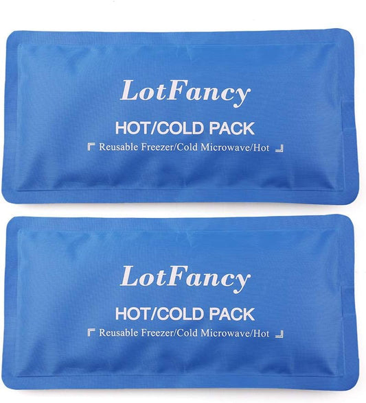 LotFancy Ice Pack for Injuries, Pack of 2, Reusable Hot Cold Pack for Therapy,10.5 x 5 Inches