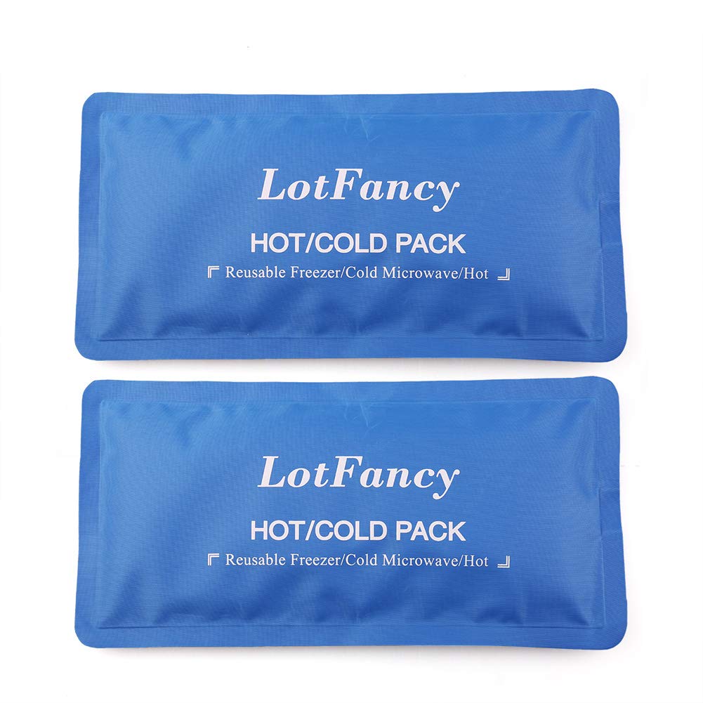 LotFancy Ice Pack for Injuries, Pack of 2, Reusable Hot Cold Pack for Therapy,10.5 x 5 Inches