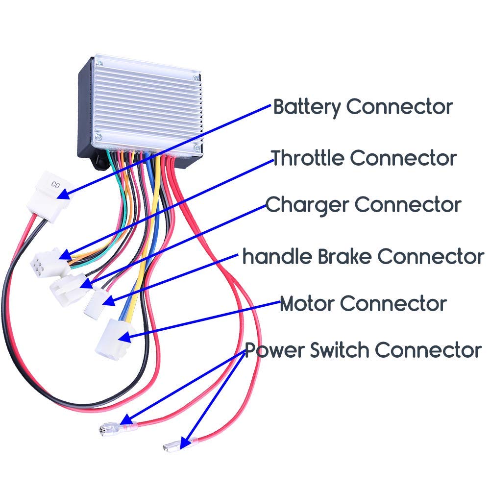 24V Control Module, 7 Connectors, 6-Pin Throttle, Model: HB2430-TYD6K-FS-ROHS, Fit for Razor Ground Force Drifter (V3+), Crazy Cart (V1-4), Dune Buggy(V12+), Razor Ground Force Go Kart (V13+)