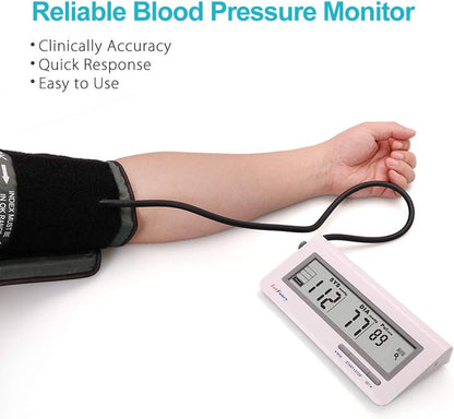 LotFancy FDA Approved Auto Digital Arm Blood Pressure Monitor,Large LCD Display,Irregular Heartbeat Detection, 60 Records,Average Latest 3 Records