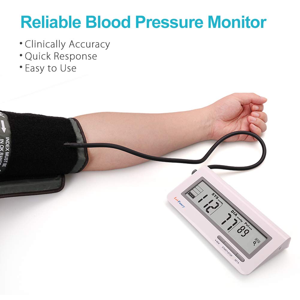 LotFancy FDA Approved Auto Digital Arm Blood Pressure Monitor,Large LCD Display,Irregular Heartbeat Detection, 60 Records,Average Latest 3 Records