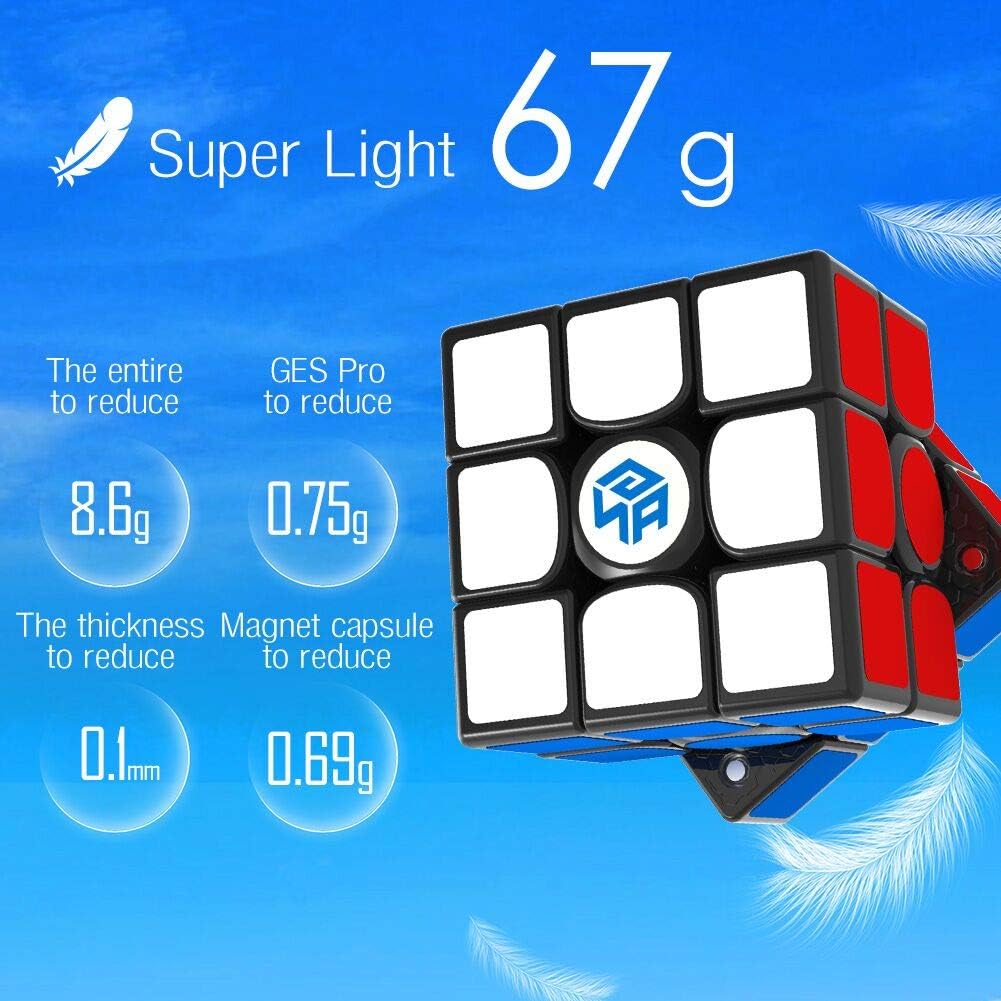 GAN 356 XS 3x3 Speed Cube, Gans 356XS 3by3 Magic Cube, Sticker Magnetic Cube with GMS V2 System