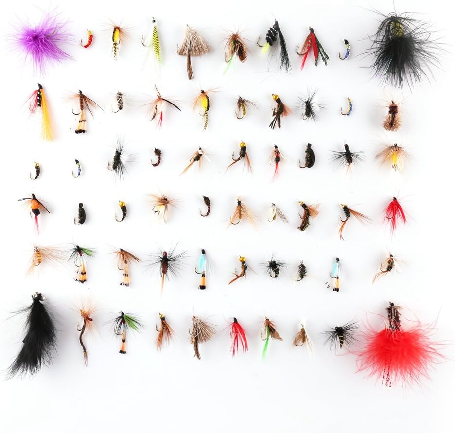LotFancy Fly Fishing Lures Kit with Tackle Box, Dry/Wet Flies,Nymph Flies, Wooly Bugger Flies, Streamers, Emergers, Caddis Fly Assortment for Trout Bass Salmon