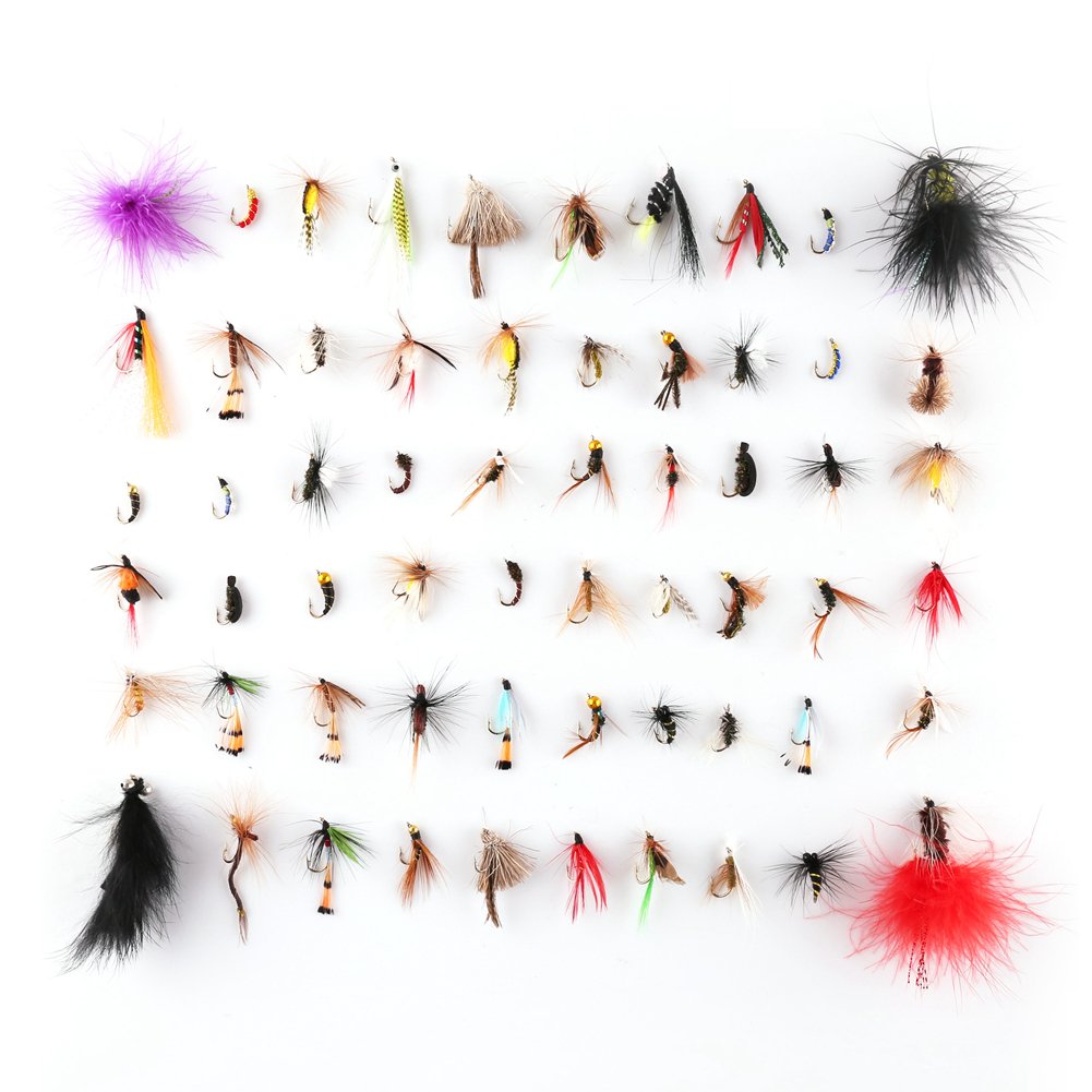 LotFancy Fly Fishing Lures Kit with Tackle Box, Dry/Wet Flies,Nymph Flies, Wooly Bugger Flies, Streamers, Emergers, Caddis Fly Assortment for Trout Bass Salmon