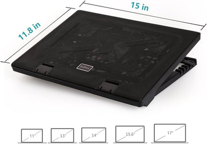 LotFancy Laptop Cooler Cooling Pad with 5 Quiet Fans for 12-17" Notebook, Dual USB Ports