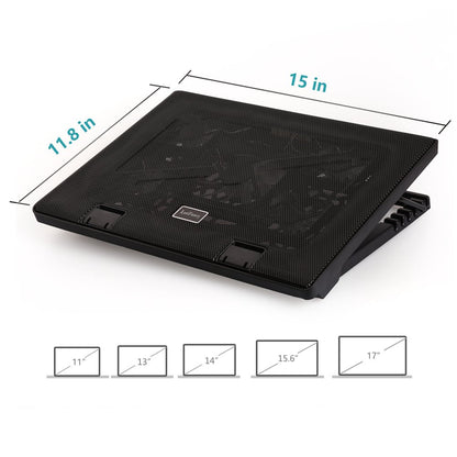 LotFancy Laptop Cooler Cooling Pad with 5 Quiet Fans for 12-17" Notebook, Dual USB Ports