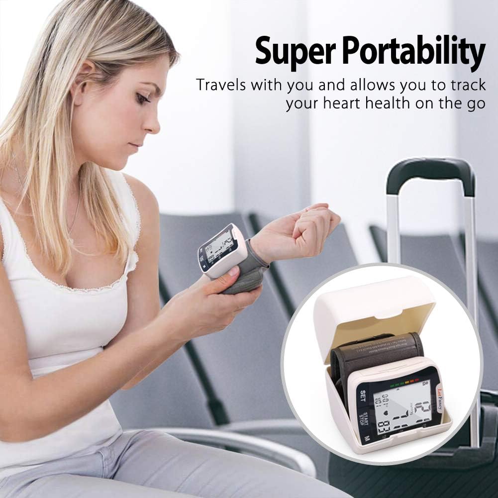 LotFancy Wrist Blood Pressure Monitor Cuff (2 Users, 120M(Talking Function))