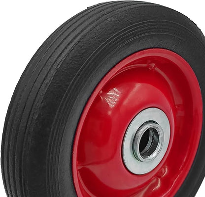 LotFancy 2 Pack 6” x 1.5” Flat Free Hand Truck Wheels, 6 inch Solid Wheels for Dolly Lawnmower, 1/2 in Bore Hole, Max 132 lbs Load Capacity
