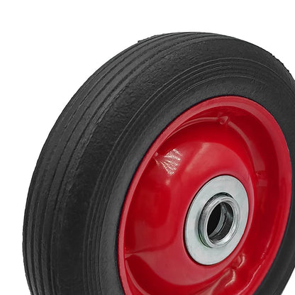 LotFancy 2 Pack 6” x 1.5” Flat Free Hand Truck Wheels, 6 inch Solid Wheels for Dolly Lawnmower, 1/2 in Bore Hole, Max 132 lbs Load Capacity