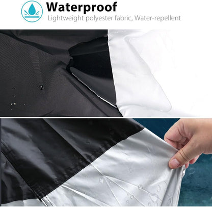 LotFancy Motorcycle Cover - All Weather Deluxe Waterproof Bike Tarp for Scooter Moped Cruiser etc.