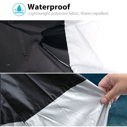 LotFancy Motorcycle Cover - All Weather Deluxe Waterproof Bike Tarp for Scooter Moped Cruiser etc.