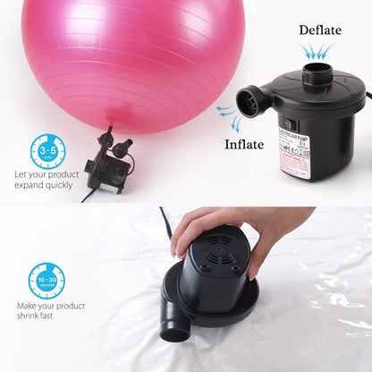 LotFancy Electric Air Pump, 12V DC Air Pump for Inflatables, Portable Inflator/Deflator Pumps for Kayaks, Outdoor Camping, Air Mattress, Air Bed Raft Pool Toys, with 3 Nozzles, Quick-Fill