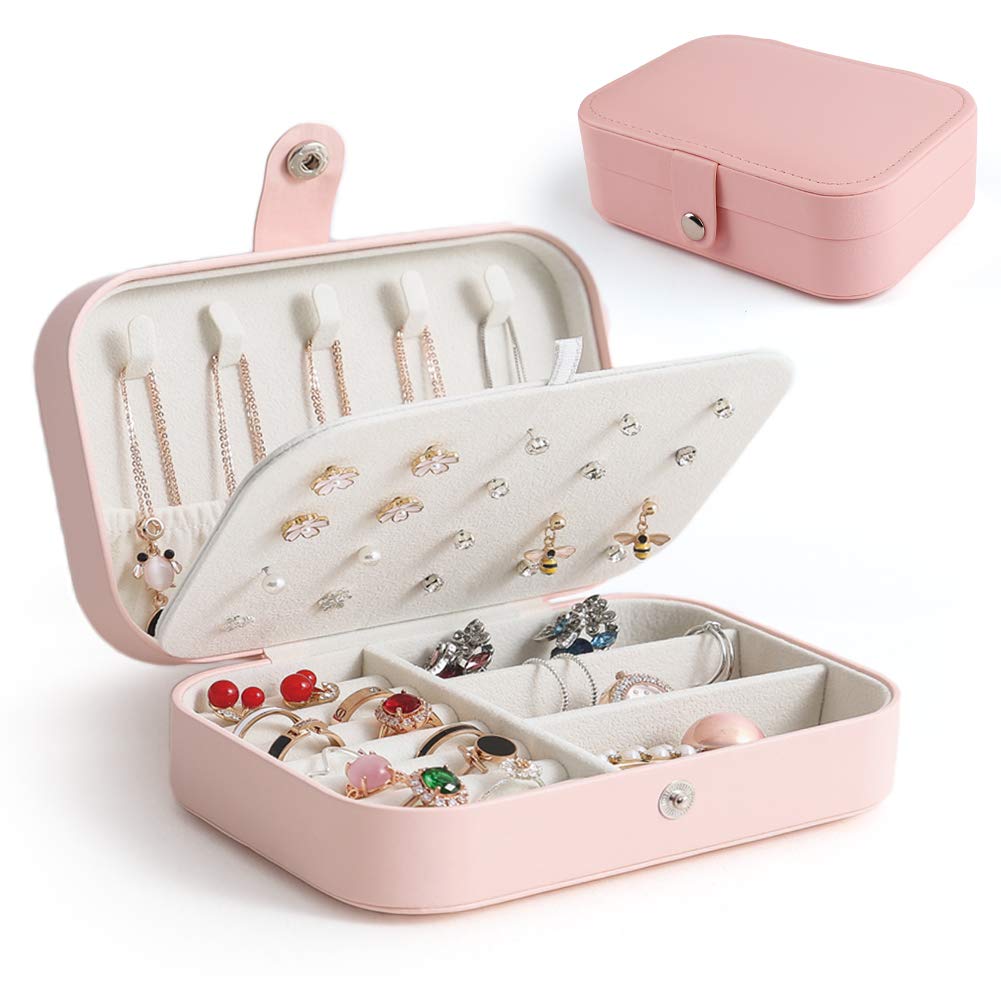 LotFancy Jewelry Box for Women, Double Layer Jewelry Organizer with Soft Velvet Liner