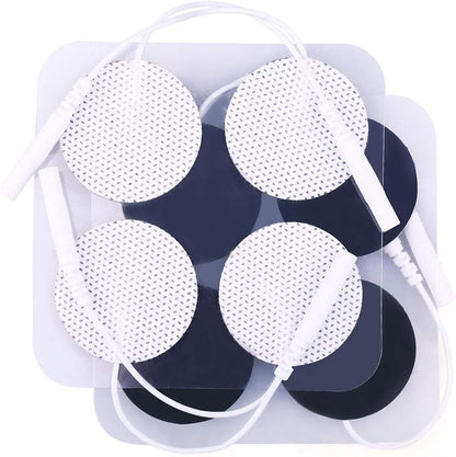 TENS Unit Pads, 40PCS Round Electrodes Pads, 1.25" Reusable Carbon Electrotherapy Pads for EMS Muscle Stimulator, with 2.0 mm Pigtail Connectors