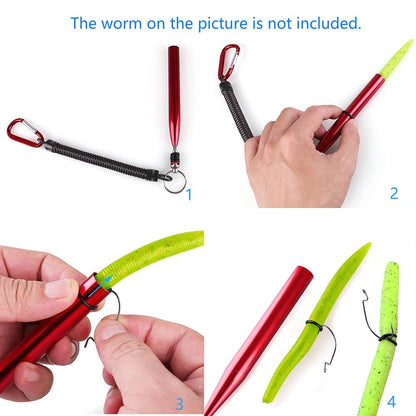 LotFancy Wacky Worm Rig Tool and 150PCS O-Ring Kits for 3",4"&5",6" Senko & StickBaits, Lanyard and Clip Included (Wacky Tool Colors May Vary)